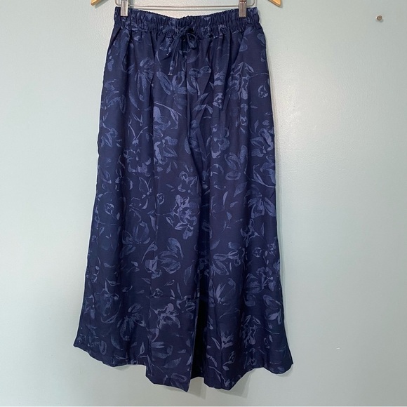 Floral Wide Leg Pants - Blue - Picture 2 of 9